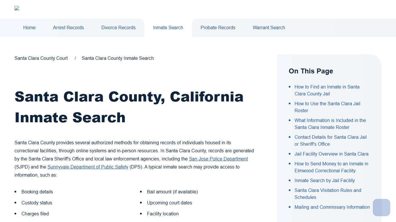 Santa Clara County Inmate Search | Santa Clara County Court