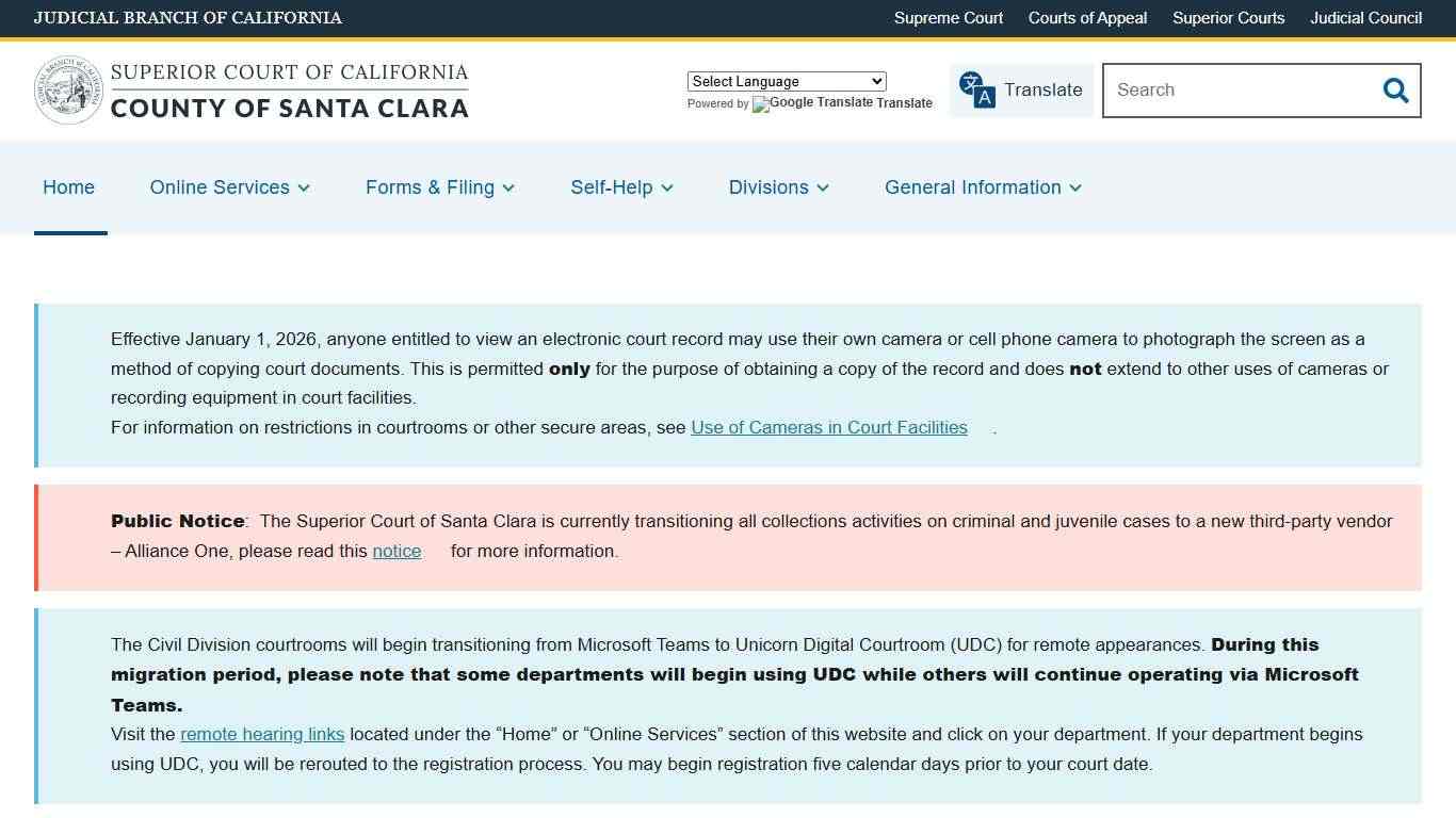 Home | Superior Court of California | County of Santa Clara